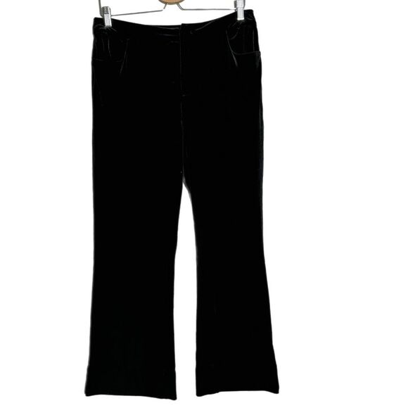 Medium BLACK VELVET BOOTCUT PANTS 30” High Rise Marc VELOUR NEW YORK ANDREW MARC - Picture 1 of 9